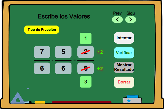 Practica Restas de Fracciones Homogéneas