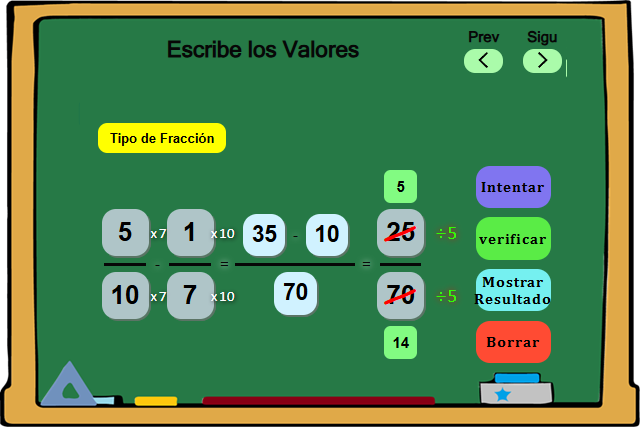 Practica Restas de Fracciones Heterogéneas