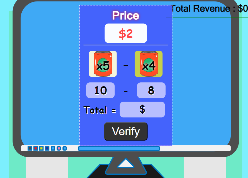 Juego de matemáticas: Mi Pequeña Tienda, funciones