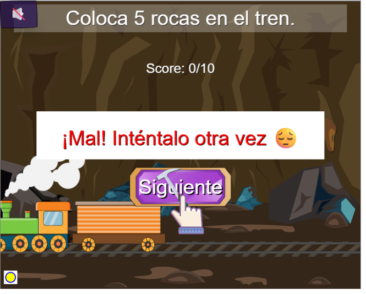 Conteo en la Mina: Juego de Matemáticas, nivel perdido